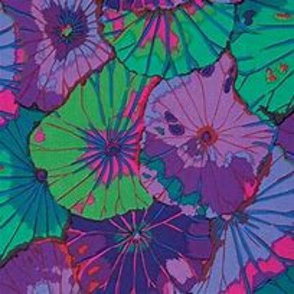 Kaffe Fassett Lotus Leaf in Purple PWGP029 Priced/Sold by the Half Yard