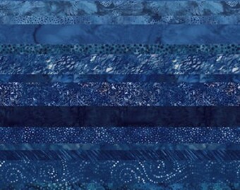 Waves Fabric in Navy (U5005 19) from Hoffman Fabrics Digitally Printed - Priced/Sold by the Half Yard