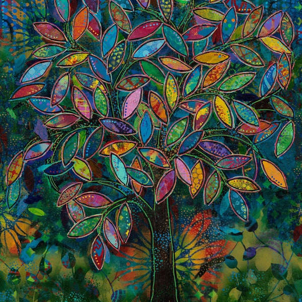 Paper Trees by Sue Penn for Free Spirit Forest Panel | PWSP074.PANEL | Panel Size = 24" x 44"