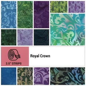 Island Batiks Royal Crown Strip Pack (Aqua, Purple, Pink, Jelly Roll) ST-ISBROC