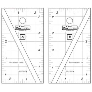 Bloc Loc Half Rectangle Triangle (HRT) Mini Ruler Set | 2:1 Ratio | 2.5 x 4.5