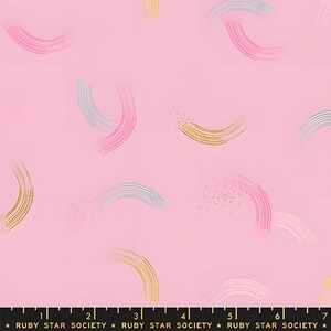 Twirl Metallic Peony RS2065 29M by Sarah Watts for Ruby Star   Priced by the Half Yard