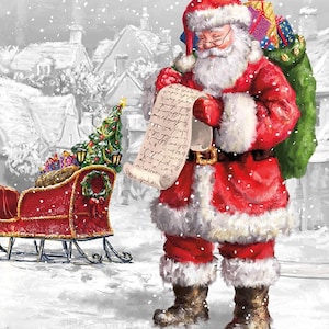 Vorbestellung: Mehr Weihnachtswünsche Santa's List Panel PD16550 von Riley Blake | Voraussichtlich Juli 2025