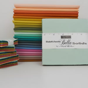 Elizabeth Hartman Bella Solid Coordinates 9900PPE Charm Pack-Designer Solids Fabric Bundle-Modern Solids Bundle-