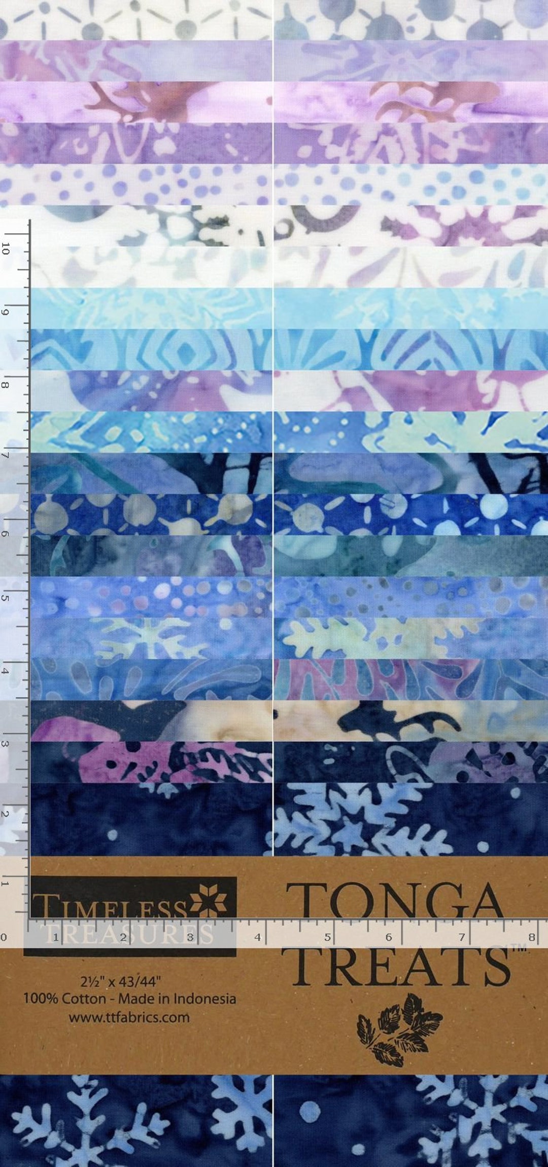 Batik Frost Strip Roll (jelly Roll) by Timeless Treasures | 40 Assorted ...