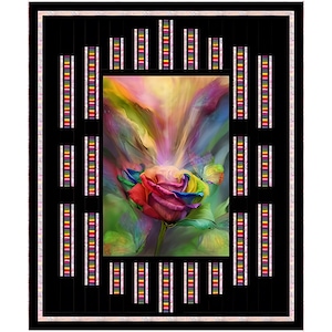 Rainbow Rose Kit by Quilting Treasures 61" x 73"