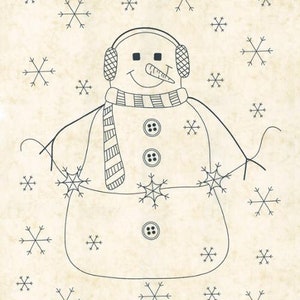 Snowman Gatherings Snowman Panel 49258 11 by Primitive Gatherings for Moda | Panel Size = 36&quot; x 44&quot;