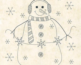 Snowman Gatherings Snowman Panel 49258 11 by Primitive Gatherings for Moda | Panel Size = 36&quot; x 44&quot;