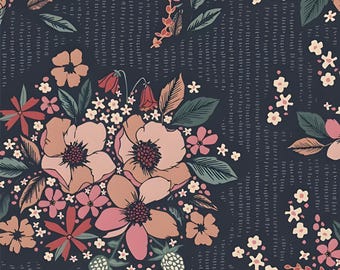 Rayon Woodland Keeper Floral Keepsakes Night by Maureen Cracknell for Art Gallery Fabrics | Priced by the Half Yard