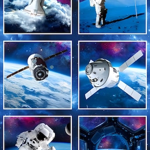 Space Odyssey Blocks Panel | DP28432-48 from Northcott Fabrics | Panel Size = 24" x 44"