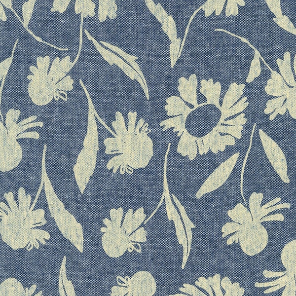 Riverbend by Noodlehead for Robert Kaufman Cotton/Linen Essex | 21882-67 Denim | Priced/Sold in Half Yard Increments