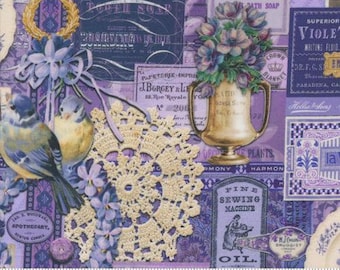 Curated in Color by Cathe Holden for Moda | 7460 17 Purple Collage Fabric | Priced by the Half Yard