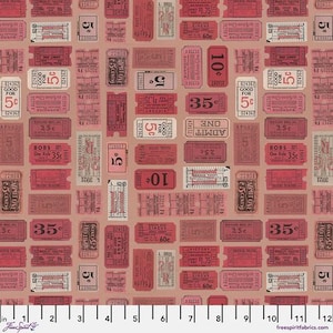 Tickets Red Palette by Tim Holtz PWTH222.red | Geprijsd per halve meter
