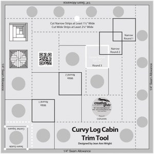 Creative Grids Curvy Log Cabin Trim Tool 8 Inch | CGRJAW5