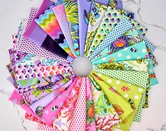 Floral Reef Fabric Fat Quarter Bundle by Tula Pink | 25 Prints