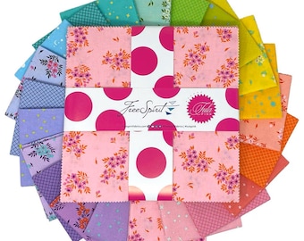 True Colors Layer Cake by Tula Pink | 42 Assorted 10" Squares