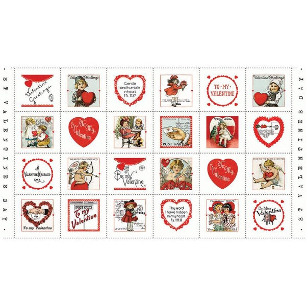 All My Heart by J. Wecker Frisch | Valentine Greetings Patch Panel | PD14131 | Panel = 24" x 44"
