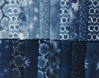 Yuki (Shibori) - Fat Quarter Bundle - by Debbie Maddy for Moda (22 pieces)