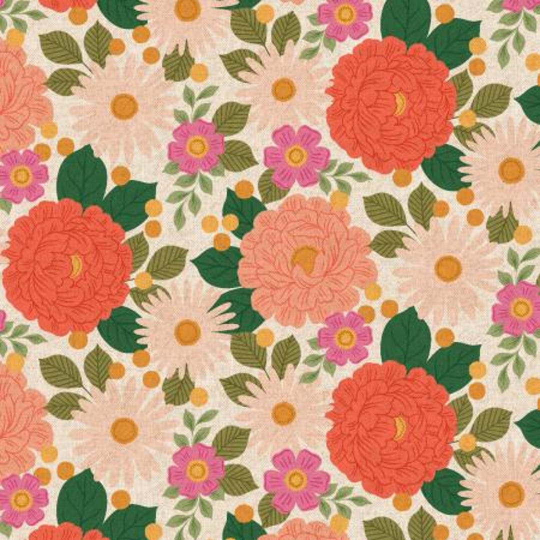 Cotton and Steel Canvas Wildflora Floral Daydream in Pink