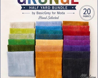 Grunge Half Yard Bundle by Basic Grey for Moda |Hand Selected| 20 Fabrics