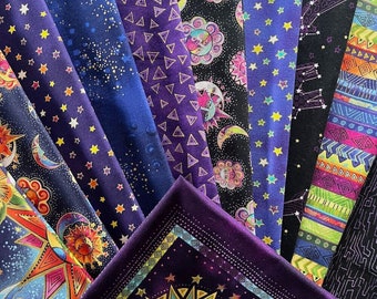 Celestial Magic by Laurel Burch Fat Quarter Bundle | 20 Prints | Panels sold separately