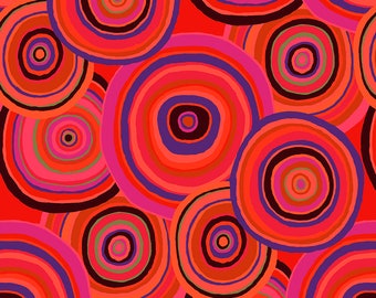 Kaffe Fassett Targets in Red Fabric in Yardage PWGP067