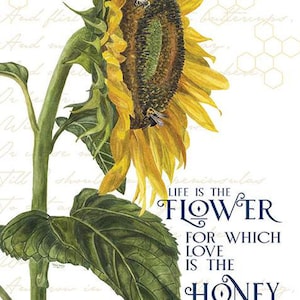 Honey Bees and Flowers Please Life Is the Flower Panel by Riley Blake | P15137 | Panel Size = 24" x 43"