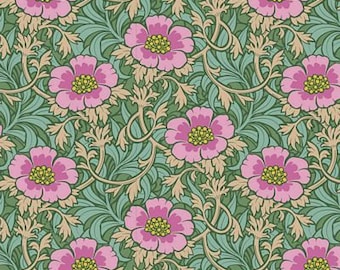 Hibernation by Tilda | Winterrose in Sage  Priced/Sold in Half Yard Increments