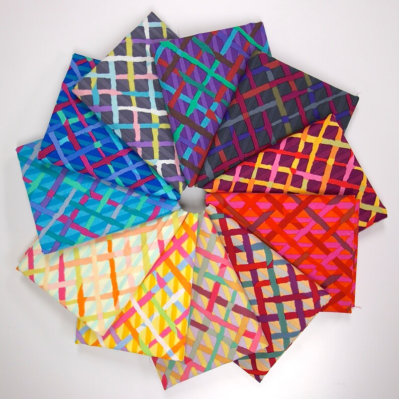 Kaffe Fassett MAD PLAID Fat Quarter Fabric Bundle 12 Etsy
