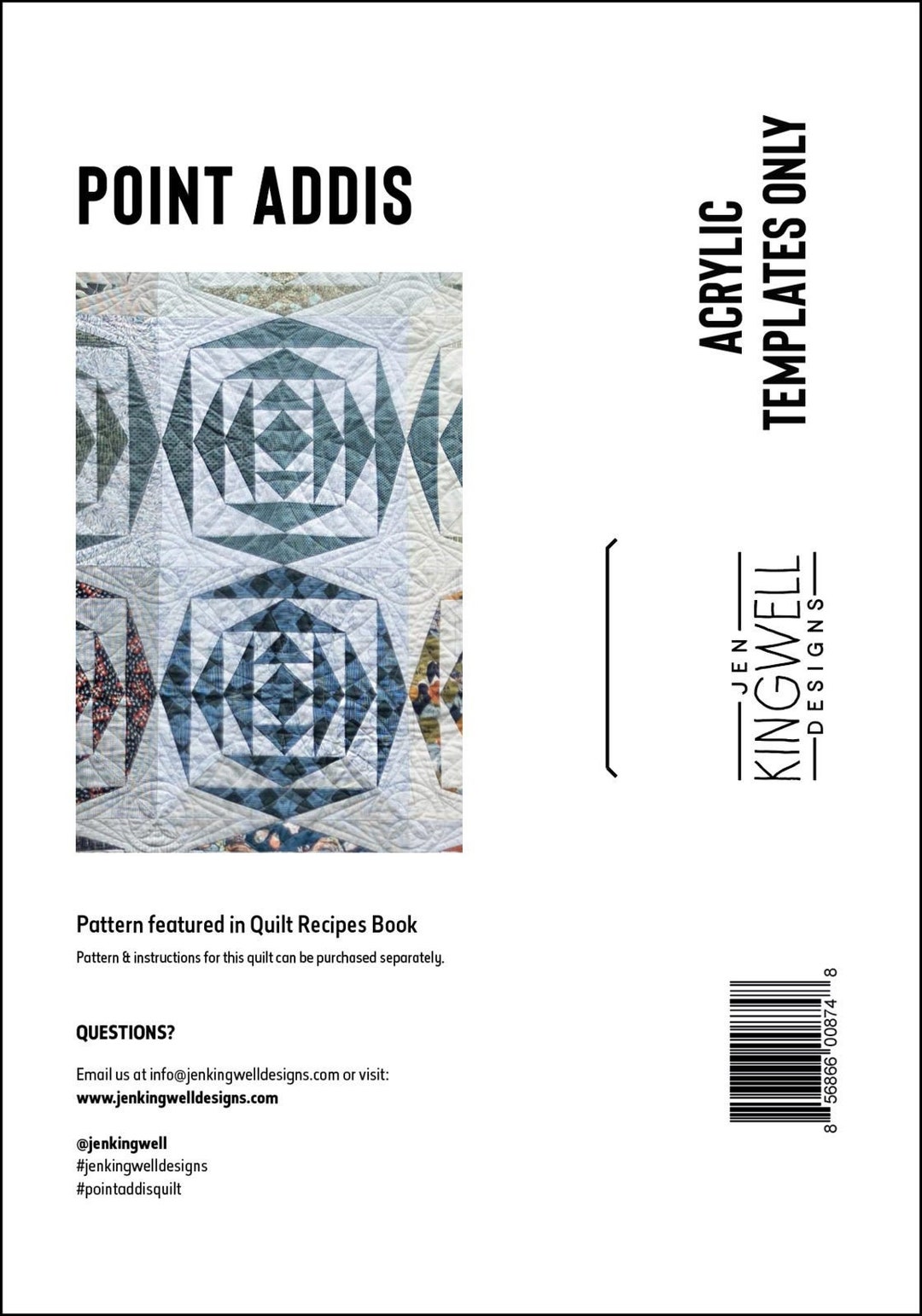 Point Addis Template Set by Jen Kingwell - (pattern in Quilt Recipes ...