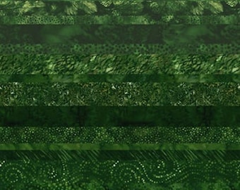Waves Fabric in Green (U5005 8) from Hoffman Fabrics Digitally Printed - Priced/Sold by the Half Yard