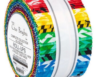 Artisan Batiks Geo Brights Roll Up (Jelly Roll) 1052-40 Strips