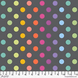 Graywork True Colors Disco Poms in Carbon PWTP262.Carbon by Tula Pink | Priced by the Half Yard