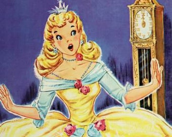 Vintage Storybook Cinderella BW01490C1 Panel 36" x 44"
