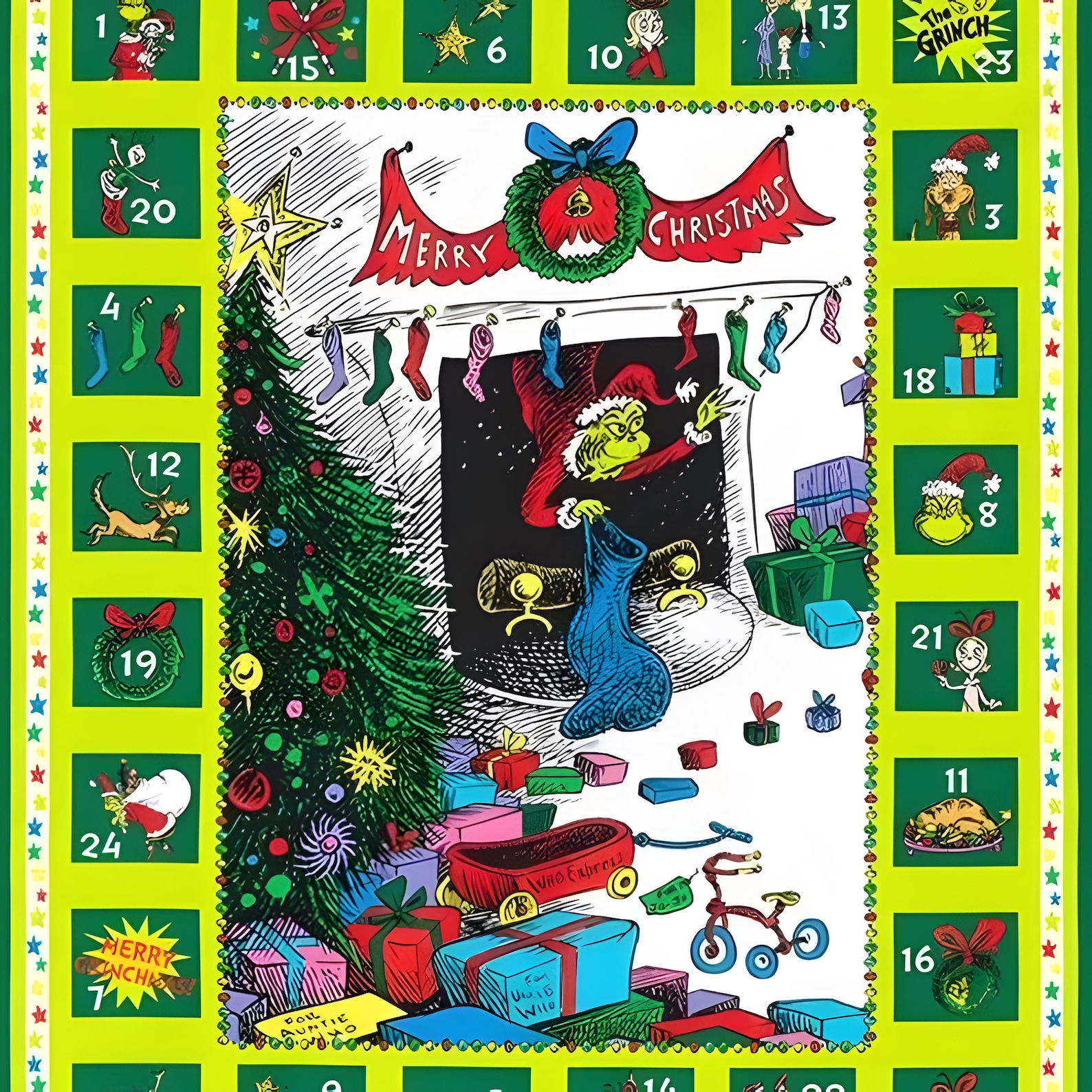 Dr Seuss How the Grinch Stole Christmas 22565-223 Panel From Robert ...