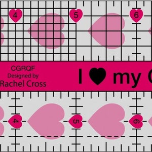 Creative Grids I Love My Quilt Friends Ruler CGRQF 2.5 Inch x 10 Inch