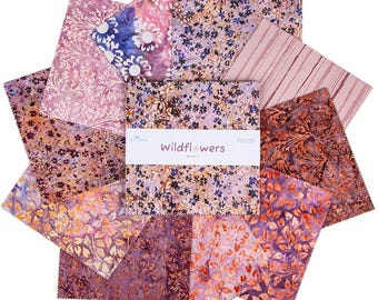 Apilador de 5" Wildflowers Misty de Expressions Batiks para Riley Blake