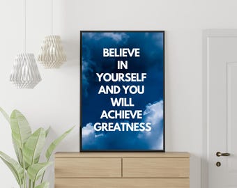 Impresión con cita inspiradora, arte mural motivacional (descarga digital)