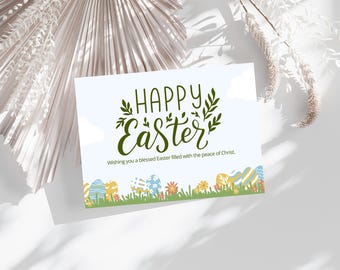 Printable Happy Easter Card, DIY Greeting (Instant Download)