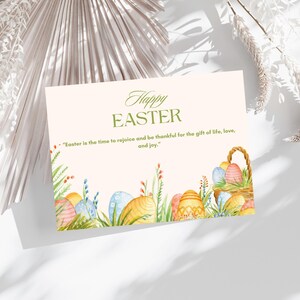 Tarjeta de Pascua imprimible, tarjeta de Pascua feliz, descarga instantánea, tarjeta de felicitación de Pascua, tarjeta de Pascua DIY, regalo de Pascua, tarjeta de Pascua DIY
