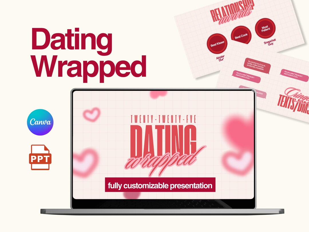 Dating Wrapped Presentation Template, Canva & Powerpoint (digital ...