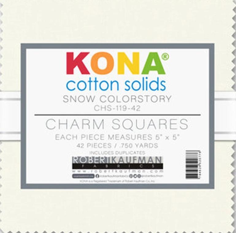 Kona Snow Charm Squares from Robert Kaufman ~ CHS-119-42 ~ 42 Pieces