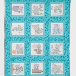Kittens Theme Quilt Blocks (#737-679) ~ 9&quot; Blocks ~ Preprinted Jack Dempsey Embroidery Pattern