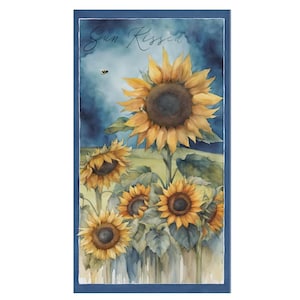 Sun Kissed ~ Sunflower Quilt Panel ~ Wilmington ~ 24&quot; x 44&quot;