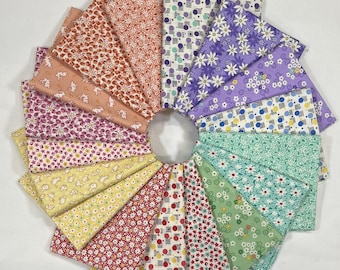 Nana Mae VIII Fabric ~ Fat Quarter Bundle ~ 17 pieces ~ 1930's Reproduction ~ Henry Glass