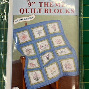 Flowers Theme Quilt Blocks (#737-535) ~ 9&quot; Blocks ~ Preprinted Jack Dempsey Embroidery Pattern