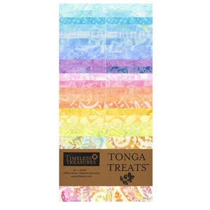 Timeless Treasures Tonga Treats ~ Pastel ~ (40) 2.5" Batik Fabric Strips
