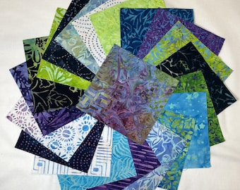 42 10" Squares ~ Royalty Tonga Batiks ~ Layer Cake, Purple, Blue ~ Timeless Treasures