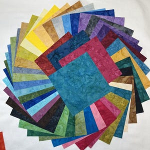 46 5&quot; Squares ~ Bali Granite Hill Batiks ~ Charm Pack ~ Bright Colors ~ Complete Collection ~  Benartex