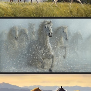 Wild Horses Pillow Panel ~ Riley Blake Horse Fabric Panel ~ 24&quot; x 44&quot; ~ Horse Quilt Fabric Panel